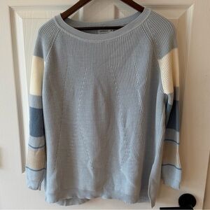 MERSEA Women's Light Blue and Cream Sweater